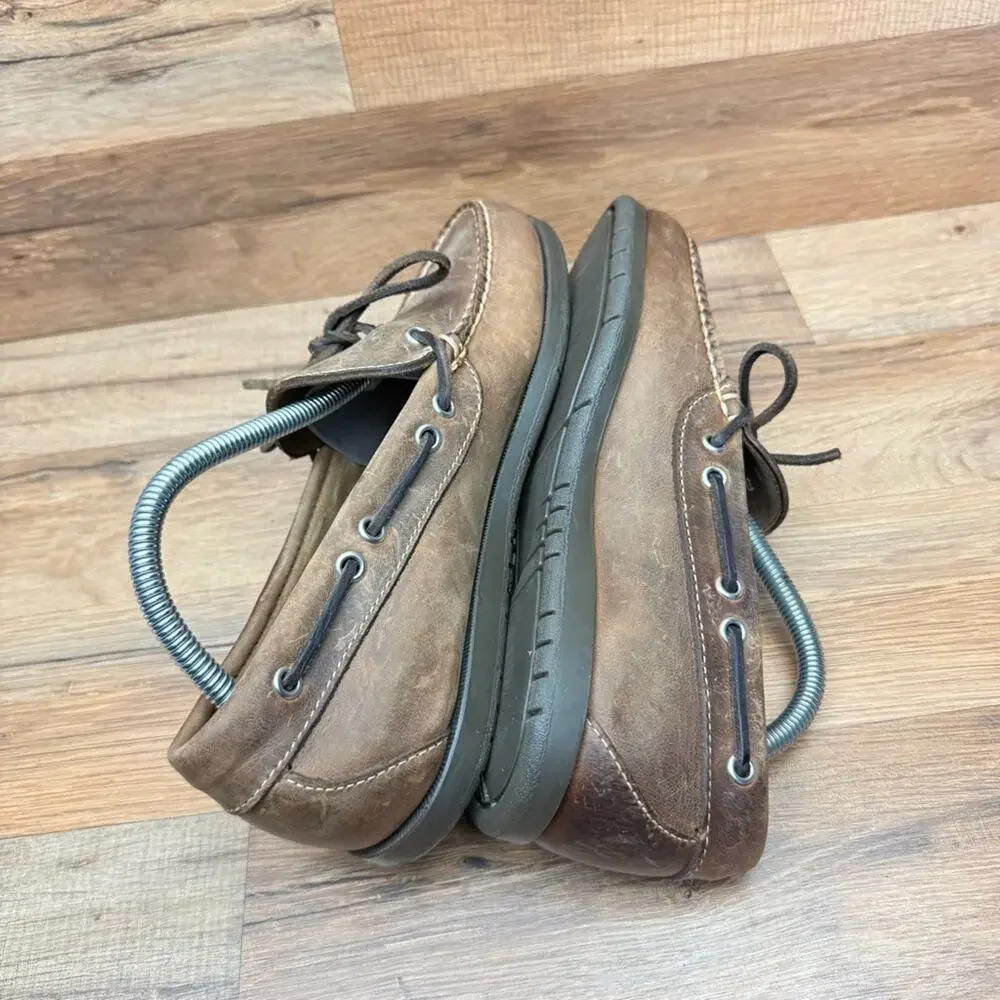 LL Bean Size 8D Signature Brown Boat Shoes Loafers Moccasins Mens